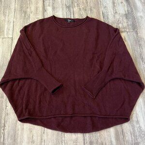Quince Mongolian Cashmere Batwing Sweater, Rich Burgundy, Size L/XL